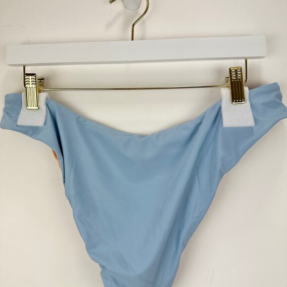 J.Crew Curved Waist Cheeky Bikini Bottom Beach Swim Minimalist Blue Large NWT - Picture 13 of 13